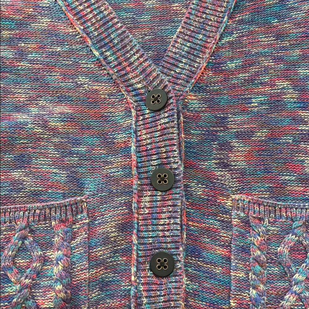 Sundance Ragtime Multicolor Knit Button Cardigan Oversized Small - Picture 6 of 10